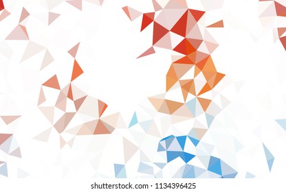 Light BLUE vector abstract polygonal pattern. Glitter abstract illustration with an elegant triangles. A completely new design for your leaflet.