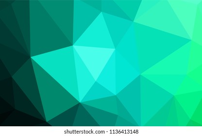Light BLUE vector abstract polygonal pattern. Triangular geometric sample with gradient.  Triangular pattern for your design.