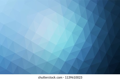 Light BLUE vector abstract polygonal template. Shining polygonal illustration, which consist of triangles. Completely new template for your banner.
