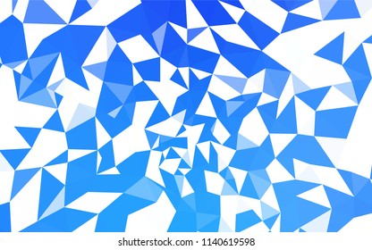 Light BLUE vector abstract polygonal template. Shining polygonal illustration, which consist of triangles. Completely new template for your banner.