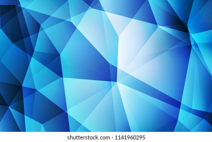 Light BLUE vector abstract polygonal template. Colorful abstract illustration with triangles. Template for cell phone's backgrounds.