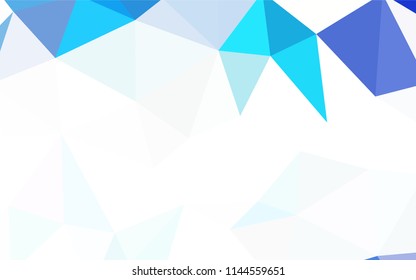 Light BLUE vector abstract polygonal pattern. Geometric illustration in Origami style with gradient.  Best triangular design for your business.