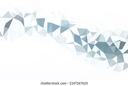 Light BLUE vector abstract polygonal pattern. Glitter abstract illustration with an elegant triangles. Polygonal design for your web site.
