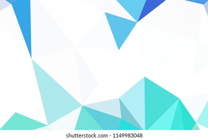 Light BLUE vector abstract polygonal pattern. Shining polygonal illustration, which consist of triangles. Triangular pattern for your design.