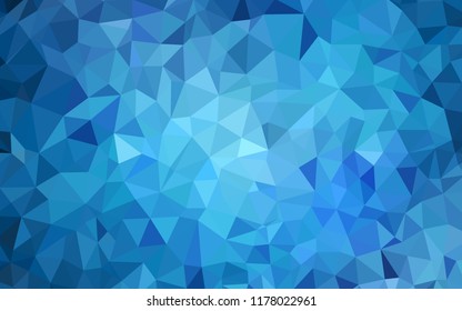 Light BLUE vector abstract polygonal background. Glitter abstract illustration with an elegant triangles. New template for your brand book.