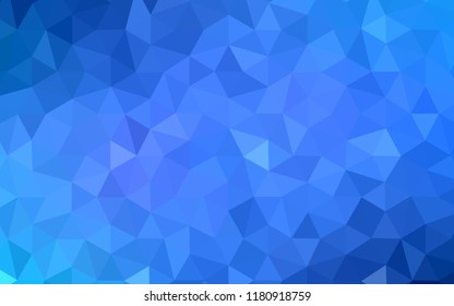 Light BLUE vector abstract polygonal template. Shining polygonal illustration, which consist of triangles. Completely new template for your banner.