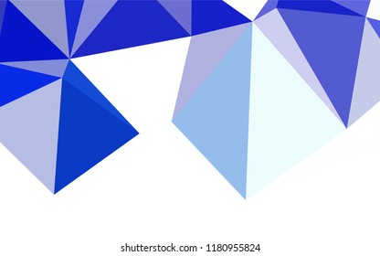 Light BLUE vector abstract polygonal pattern. Shining polygonal illustration, which consist of triangles. A completely new design for your leaflet.