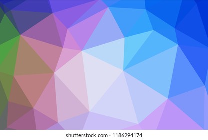 Light BLUE vector abstract polygonal pattern. Colorful abstract illustration with triangles. A completely new design for your leaflet.