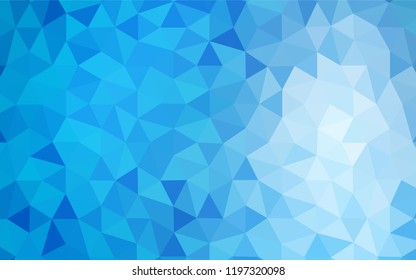 Light BLUE vector abstract polygonal pattern. Shining colorful illustration with triangles. Best triangular design for your business.