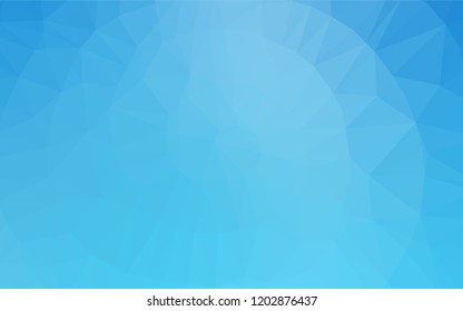 Light BLUE vector abstract polygonal cover. Shining illustration, which consist of triangles. The best triangular design for your business.