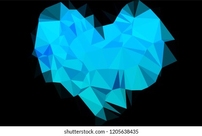Light BLUE vector abstract polygonal texture. A completely new color illustration in a vague style. The best triangular design for your business.