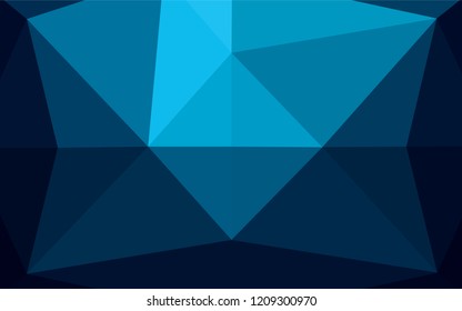 Light BLUE vector abstract polygonal cover. A sample with polygonal shapes. The best triangular design for your business.