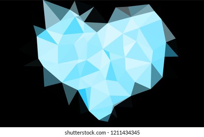 Light BLUE vector abstract polygonal layout. Geometric illustration in Origami style with gradient.  A completely new design for your business.