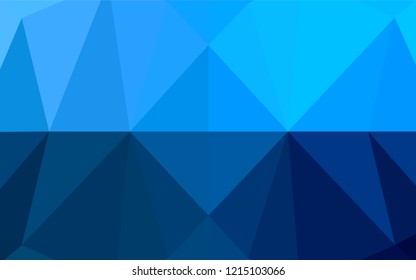 Light BLUE vector abstract polygonal layout. Glitter abstract illustration with an elegant design. Triangular pattern for your business design.