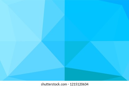 Light BLUE vector abstract polygonal texture. Shining illustration, which consist of triangles. Brand new style for your business design.