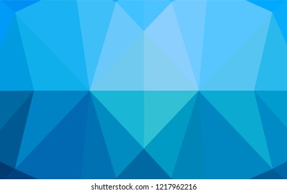 Light BLUE vector abstract polygonal layout. Shining illustration, which consist of triangles. The template can be used as a background for cell phones.