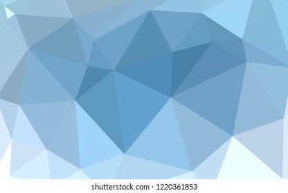Light BLUE vector abstract polygonal template. Shining polygonal illustration, which consist of triangles. A completely new design for your leaflet.