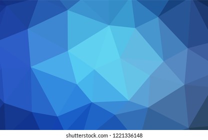 Light BLUE vector abstract polygonal template. Shining polygonal illustration, which consist of triangles. Textured pattern for your backgrounds.