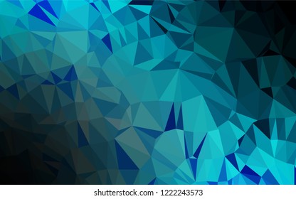 Light BLUE vector abstract polygonal cover. Creative illustration in halftone style with gradient. Triangular pattern for your business design.