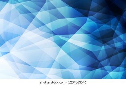 Light BLUE vector abstract polygonal template. Glitter abstract illustration with an elegant triangles. Brand new design for your business.