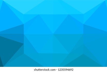 Light BLUE vector abstract polygonal layout. An elegant bright illustration with gradient. The best triangular design for your business.