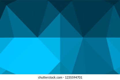 Light BLUE vector abstract polygonal layout. Shining illustration, which consist of triangles. A new texture for your design.
