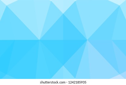 Light BLUE vector abstract polygonal texture. Glitter abstract illustration with an elegant design. The best triangular design for your business.