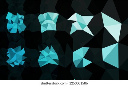 Light BLUE vector abstract polygonal texture. Creative illustration in halftone style with gradient. The best triangular design for your business.