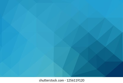 Light BLUE vector abstract polygonal layout. Shining illustration, which consist of triangles. Template for a cell phone background.