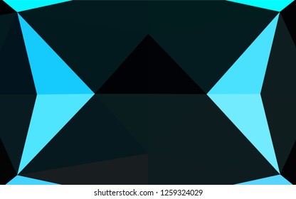 Light BLUE vector abstract polygonal cover. Colorful illustration in abstract style with gradient. Triangular pattern for your business design.
