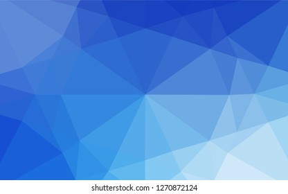 Light BLUE vector abstract polygonal texture. Brand new colored illustration in blurry style with gradient. The best triangular design for your business.
