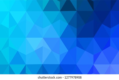 Light BLUE vector abstract polygonal template. Glitter abstract illustration with an elegant triangles. Brand new style for your business design.
