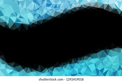 Light BLUE vector abstract polygonal layout. Shining illustration, which consist of triangles. The best triangular design for your business.