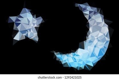 Light BLUE vector abstract polygonal texture. Geometric illustration in Origami style with gradient. New texture for your design.