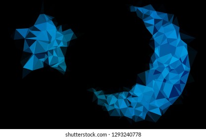 Light BLUE vector abstract polygonal texture. Shining illustration, which consist of triangles. Completely new design for your business.