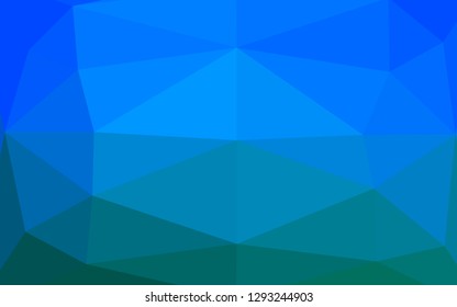 Light BLUE vector abstract polygonal texture. A completely new color illustration in a vague style. Triangular pattern for your business design.