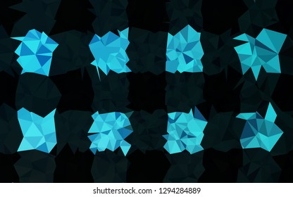 Light BLUE vector abstract polygonal texture. Colorful illustration in Origami style with gradient.  Template for your brand book.