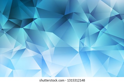 Light BLUE vector abstract polygonal template. Shining polygonal illustration, which consist of triangles. Brand new design for your business.