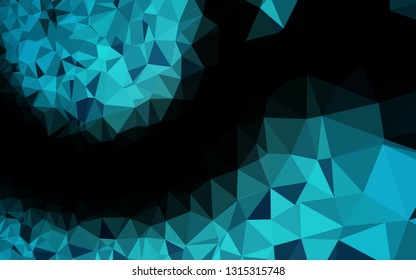 Light BLUE vector abstract polygonal cover. Glitter abstract illustration with an elegant design. Template for a cell phone background.