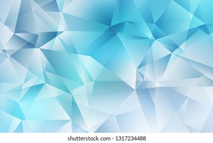 Light BLUE vector abstract polygonal template. Polygonal abstract illustration with gradient. Triangular pattern for your design.