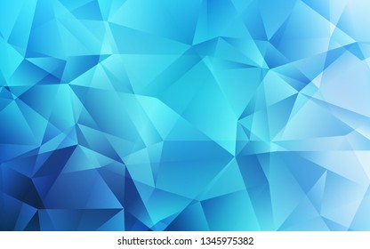 Light BLUE vector abstract polygonal background. Triangular geometric sample with gradient.  Triangular pattern for your design.