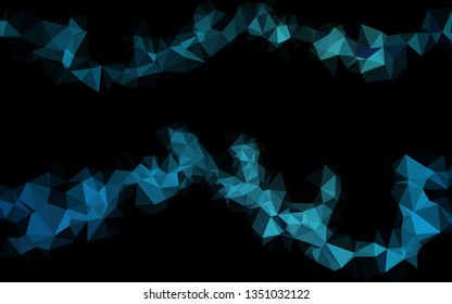 Light BLUE vector abstract polygonal cover. Geometric illustration in Origami style with gradient. Template for a cell phone background.
