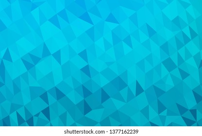 Light BLUE vector abstract polygonal cover. Glitter abstract illustration with an elegant design. The best triangular design for your business.