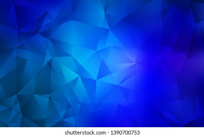 Light BLUE vector abstract polygonal template. Modern abstract illustration with triangles. Template for cell phone's backgrounds.
