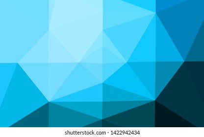 Light BLUE vector abstract polygonal cover. Creative illustration in halftone style with gradient. Completely new template for your business design.