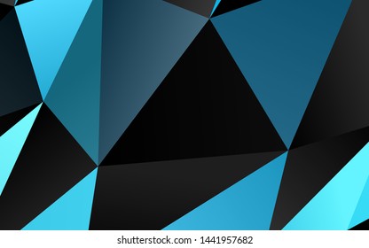 Light BLUE vector abstract polygonal texture. Glitter abstract illustration with an elegant design. Triangular pattern for your business design.