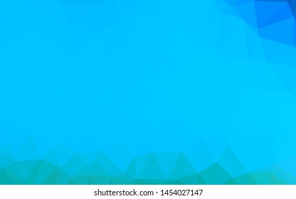 Light BLUE vector abstract polygonal cover. Shining illustration, which consist of triangles. Template for your brand book.