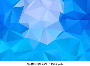 Light BLUE vector abstract polygonal pattern. Creative illustration in halftone style with triangles. Best triangular design for your business.