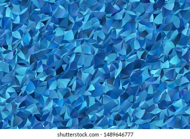 Light BLUE vector abstract polygonal template. Shining polygonal illustration, which consist of triangles. A completely new design for your leaflet.