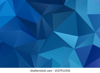 Light BLUE vector abstract polygonal background. Shining polygonal illustration, which consist of triangles. Best triangular design for your business.